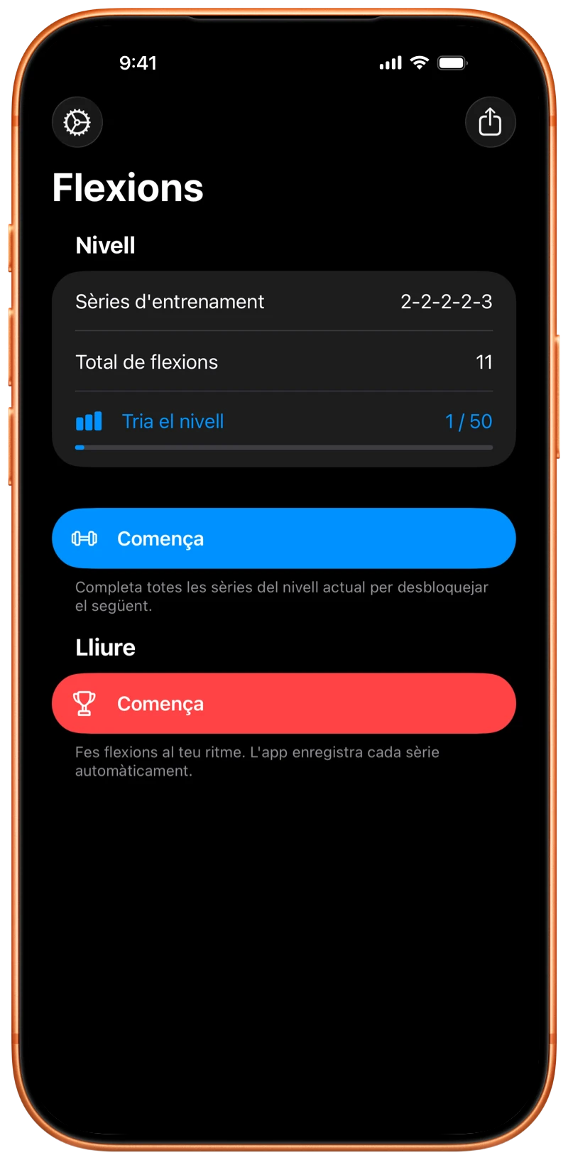 iPhone amb la pantalla d'inici de Pushanova