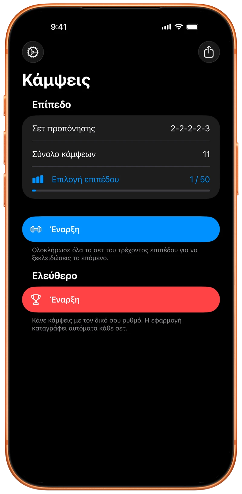iPhone με την αρχική οθόνη της Pushanova