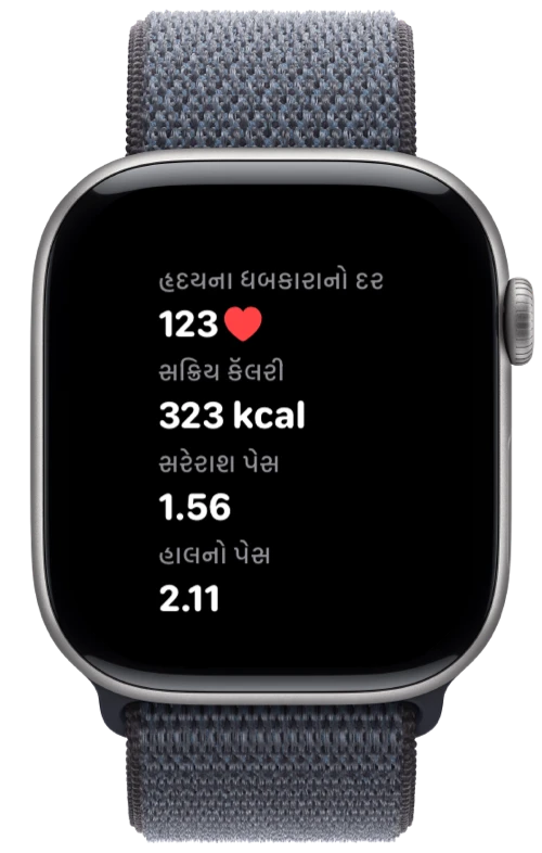 Apple Watch પર Pushanovaમાં હૃદય દર, કૅલરી અને પેસ