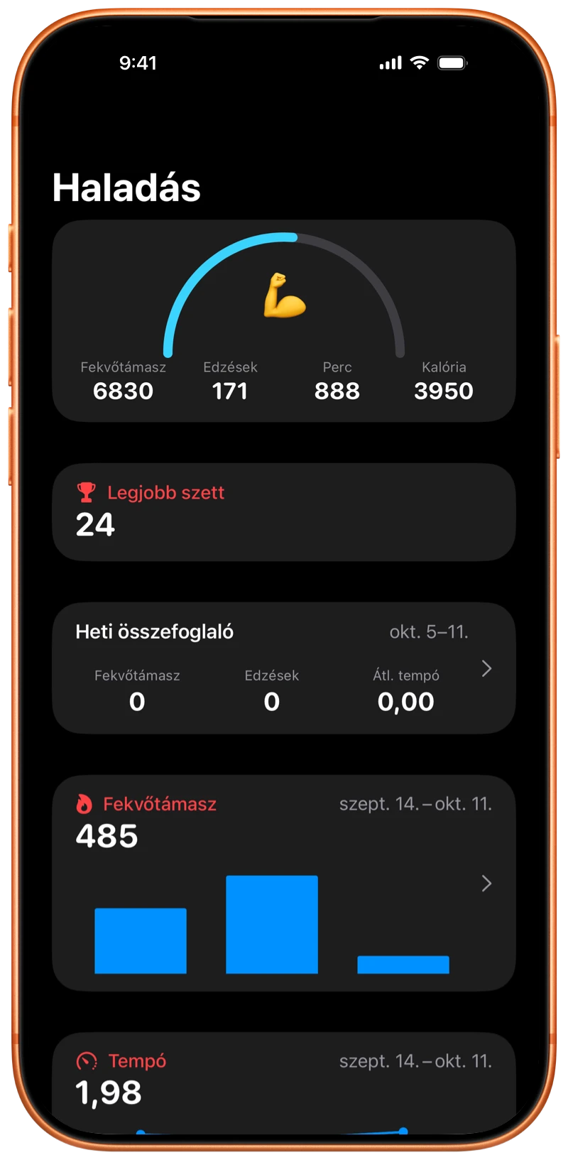 iPhone a Pushanova Haladás képernyőjével