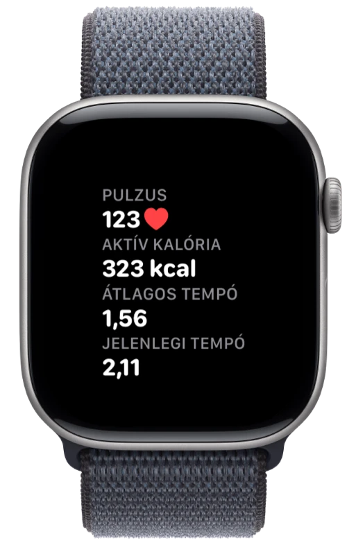 Apple Watch a Pushanova pulzus-, kalória- és tempóadataival