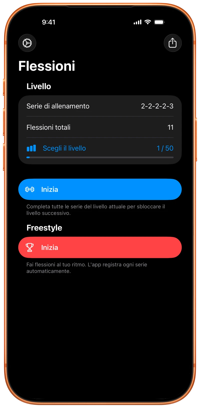 iPhone che mostra la schermata iniziale di Pushanova