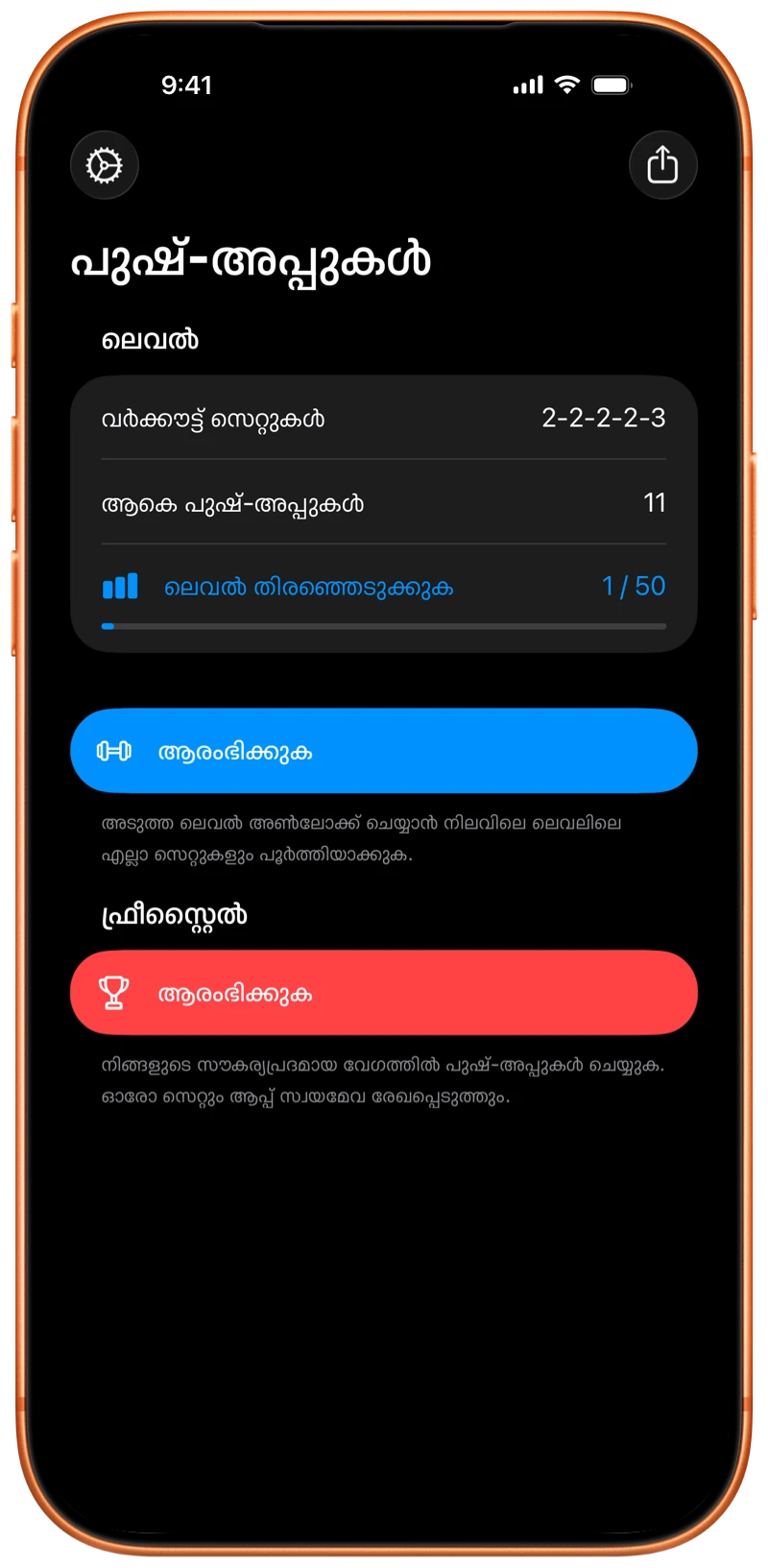Pushanova ആരംഭ സ്ക്രീൻ കാണിക്കുന്ന iPhone