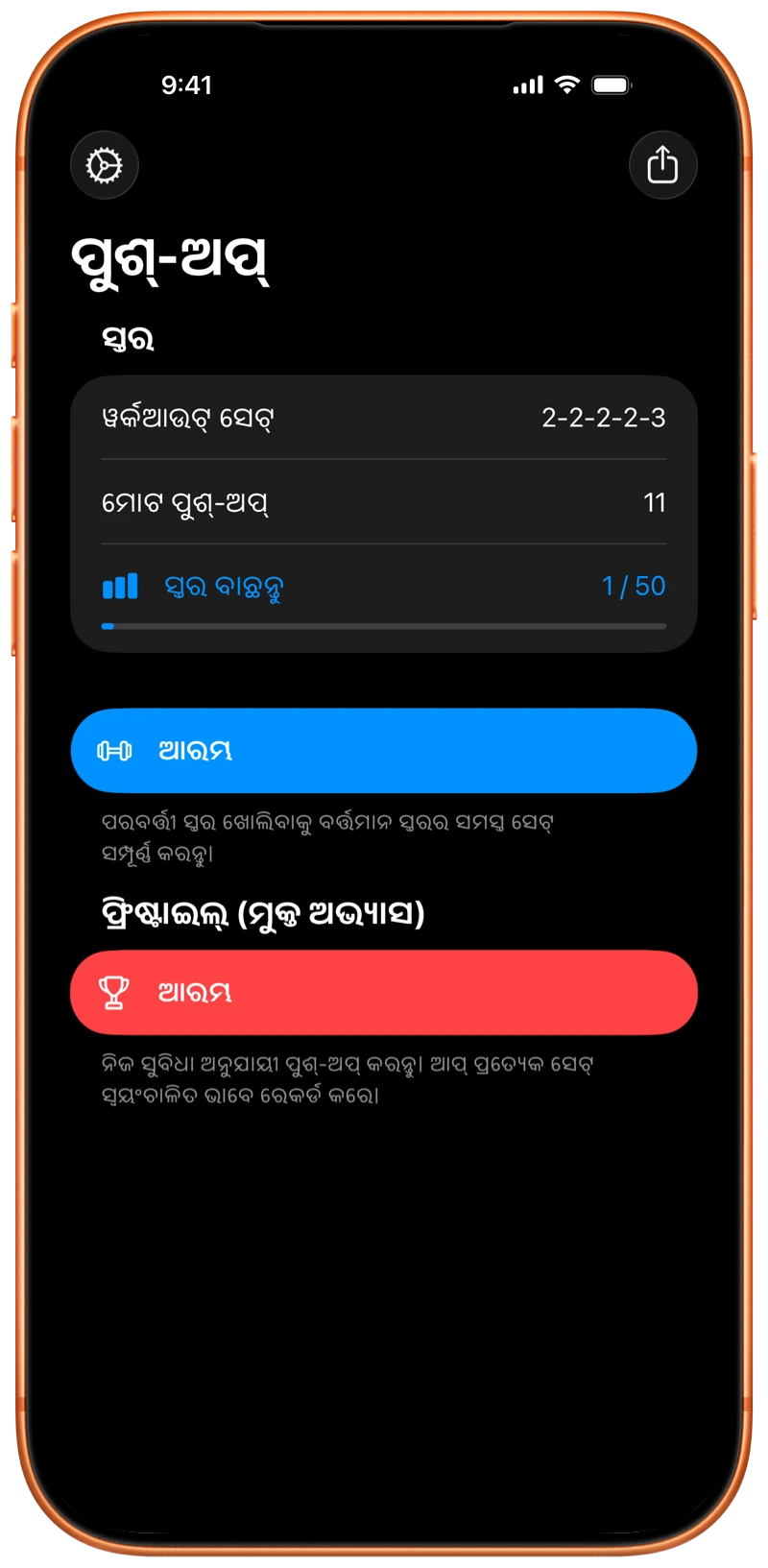 Pushanova ର ଆରମ୍ଭ ସ୍କ୍ରିନ୍ ଦେଖାଉଥିବା iPhone