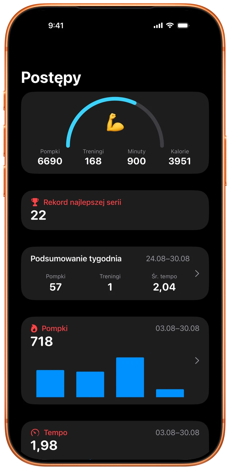 iPhone z ekranem Postępy w Pushanova